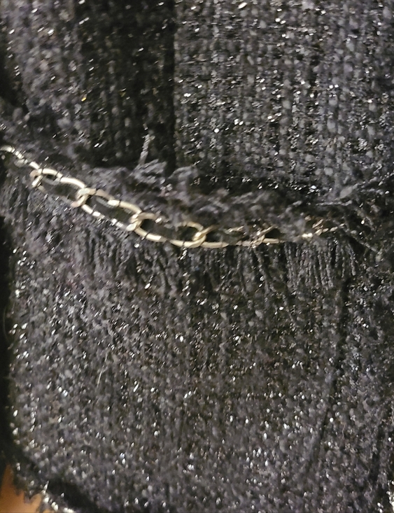 Boston Proper Black Tweed Fringed Jacket - Picture 4 of 7